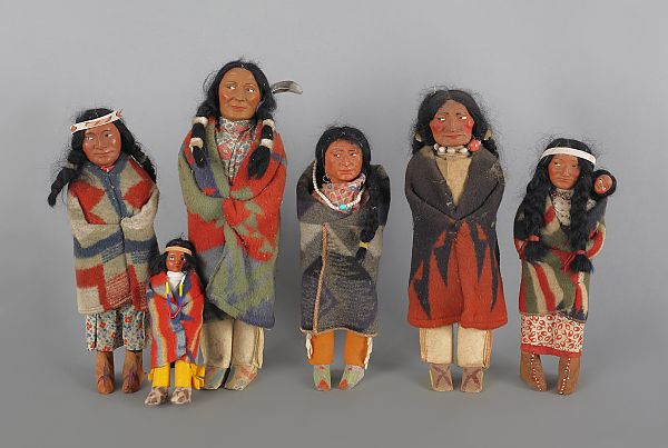 Six Native American Skookum dolls 175eb9