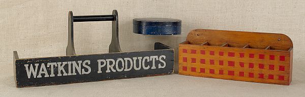 Painted pine Watkins Products advertising