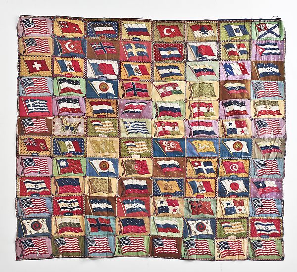 Three tobacco flag quilts early 175ed6