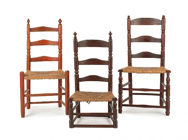 Four ladderback side chairs early