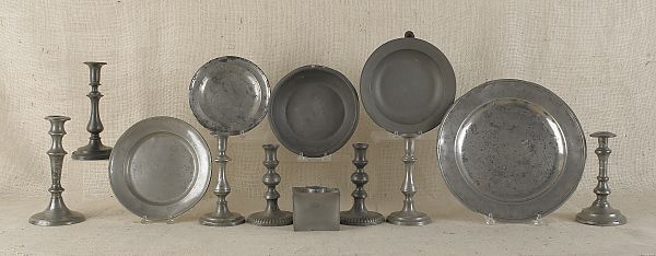 Thirteen pieces of pewter 19th 175f15