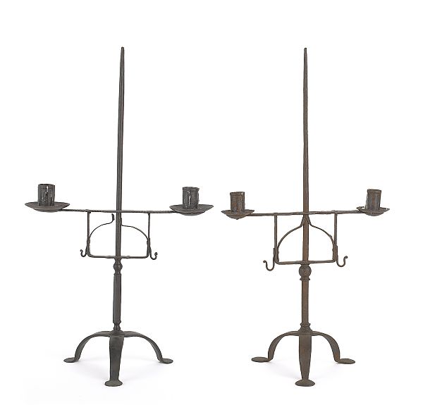 Two wrought iron candle holders 175f0f
