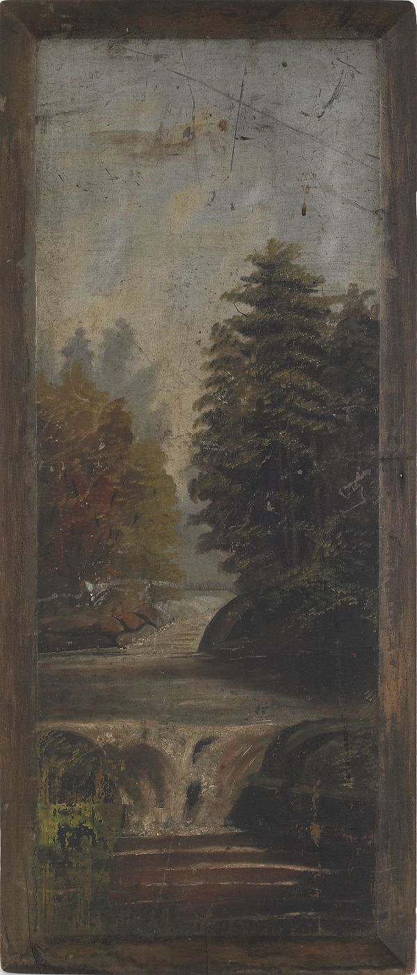 Oil on wood panel landscape late 175f88