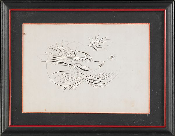 Pen and ink calligraphy 19th c. of a