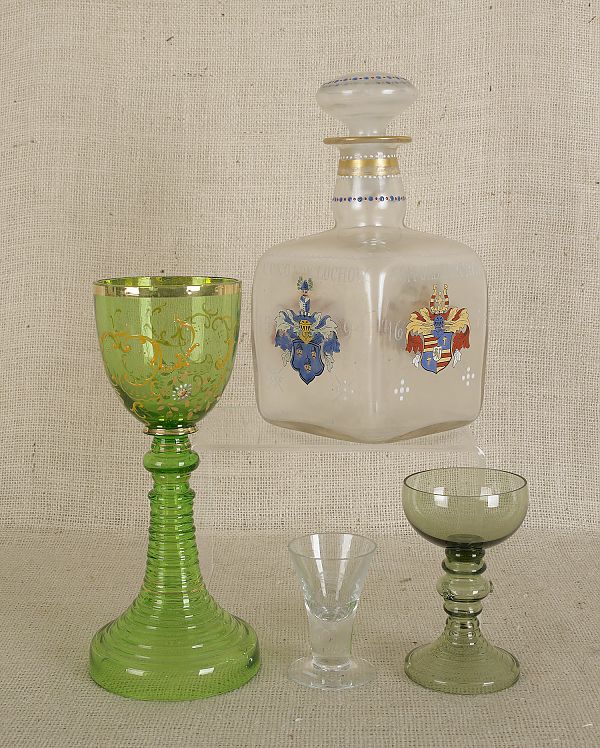 Continental enameled glass decanter 175fad