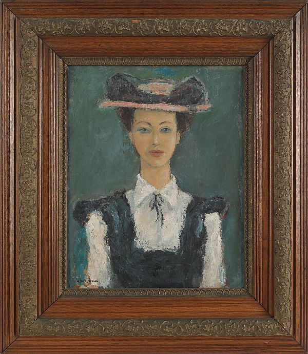 Oil on board portrait of a woman