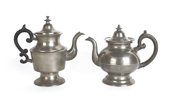 Two George Richardson pewter teapots 175fdd