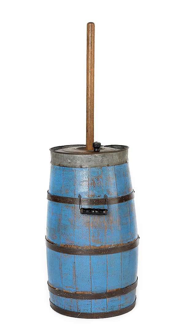 Painted butter churn 19th c. retaining