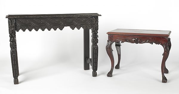 Carved oak console table 20th c.