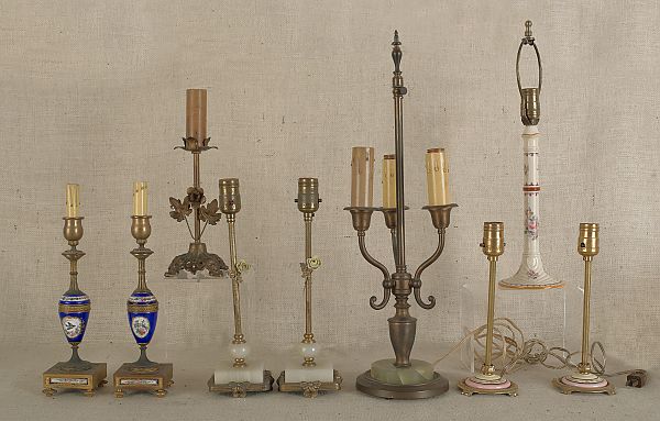 Nine assorted table lamps to include 176039