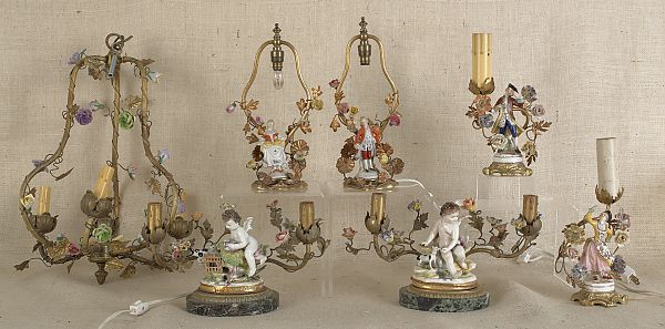 Collection of brass and porcelain