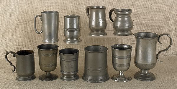 Collection of English pewter measures 176053