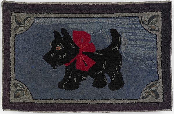 American hooked rug of a Scottie 176066