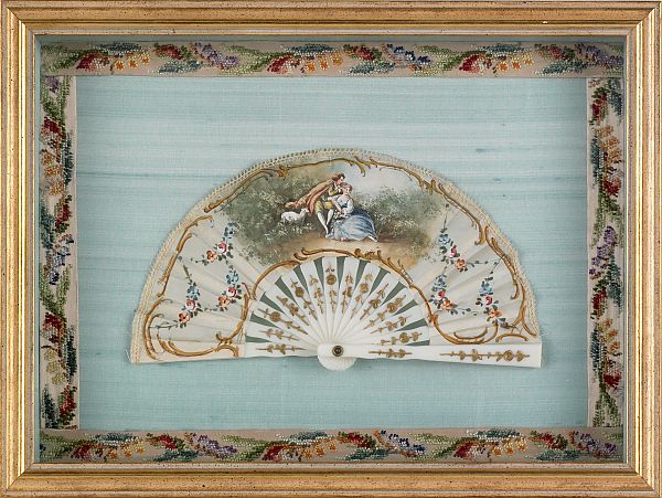 French hand painted fan 19th c.