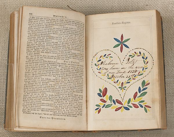 Watercolor fraktur bookplate for 17606b