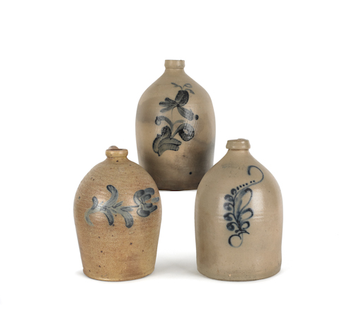 Three American stoneware jugs 19th 1760b2