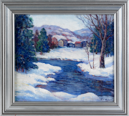 Oil on canvas winter landscape