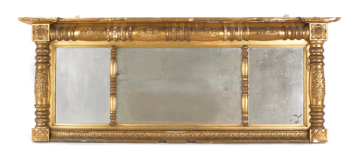Federal giltwood overmantle mirror 1760de