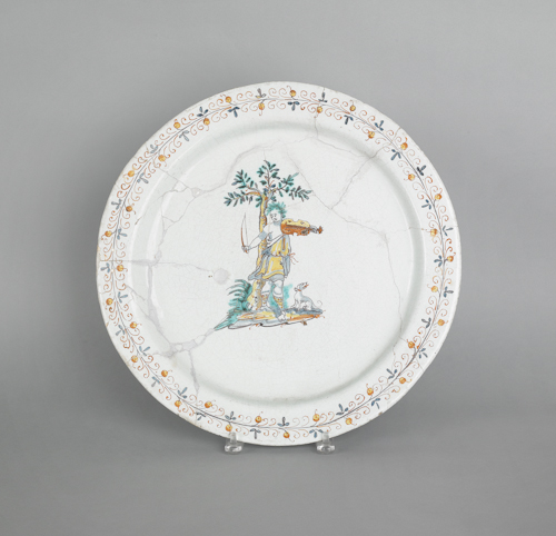French faience charger 18th c  1760e1