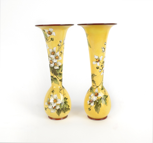 Pair of Doulton Lambeth vases 11"