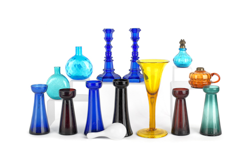 Collection of glass tablewares.