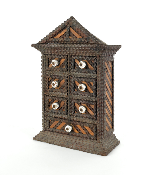 Tramp art spice chest ca. 1900