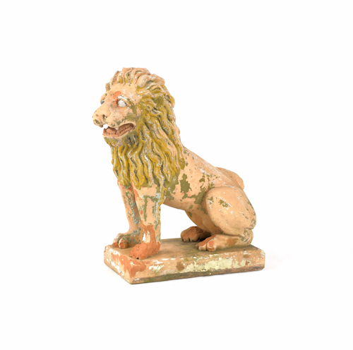 Terra cotta lion lawn ornament 176108