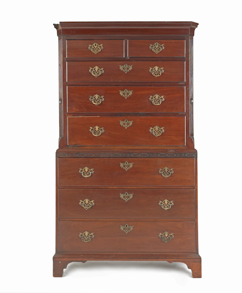 George III mahogany chest on chest 17610d