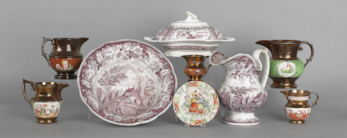 Staffordshire pitcher and basin together