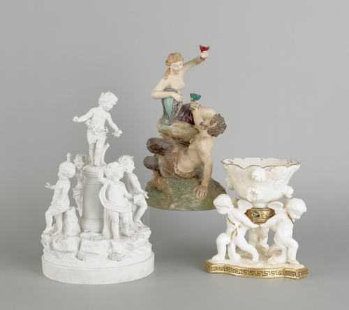 Three porcelain figural groups ca. 1900