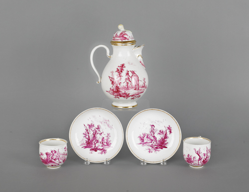 Dresden five-piece tea service teapot