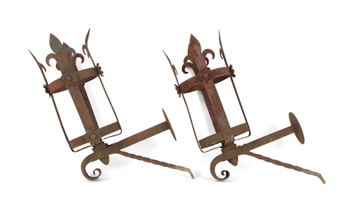 Pair of wrought iron wall mounted 176136
