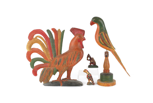 Keith Collis carved rooster and 176133
