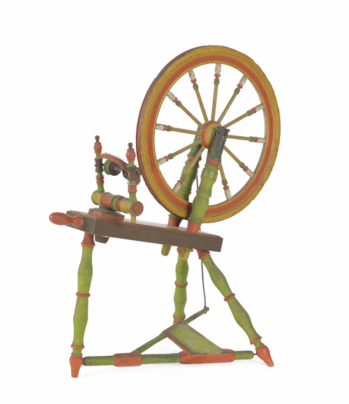 Painted spinning wheel 19th c.