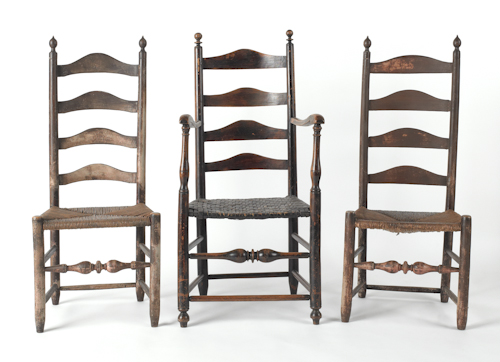 Pair of ladderback side chairs 176187