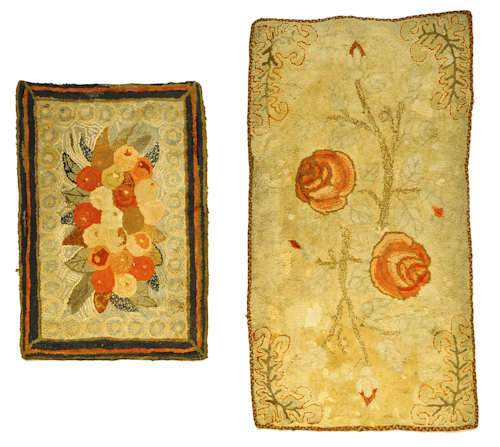 Three American hooked rugs early