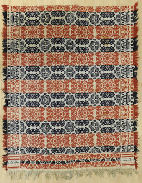 Two Pennsylvania jacquard coverlets 1761c3