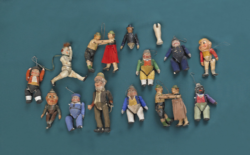 Thirteen composition animated figures