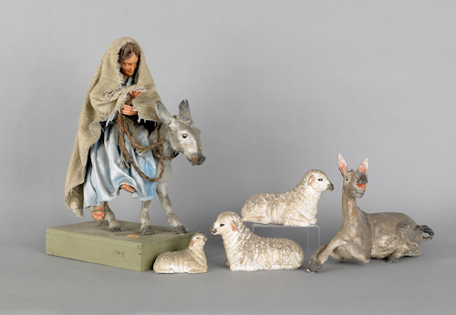 Composition figure of Mary on a donkey