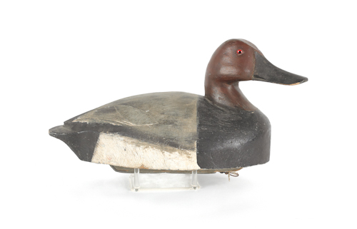 Carved redheaded duck decoy attributed 17622c