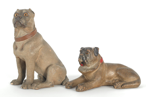 Two terra cotta dogs late 19th 17623e