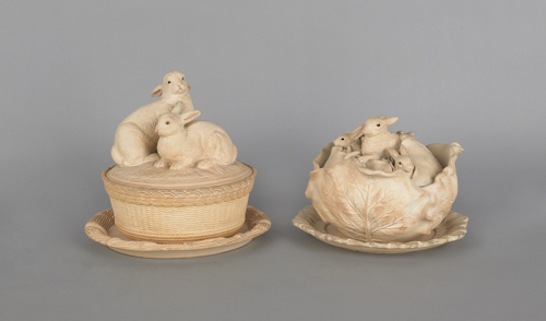 Two caneware porcelain covered 176246