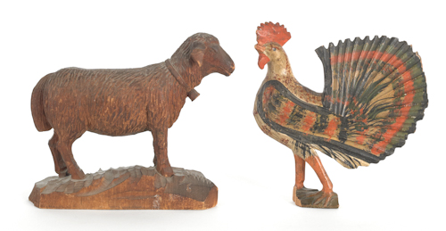 Two carved wooden German animals 176242