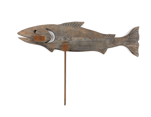 Wood cod fish weathervane 20th 176254