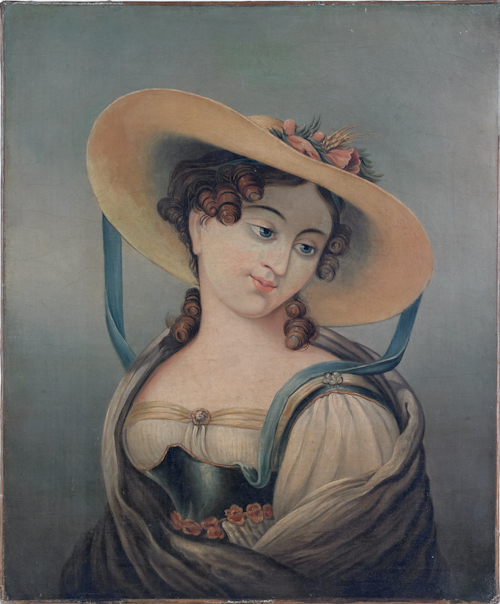 Oil on canvas portrait of a woman late