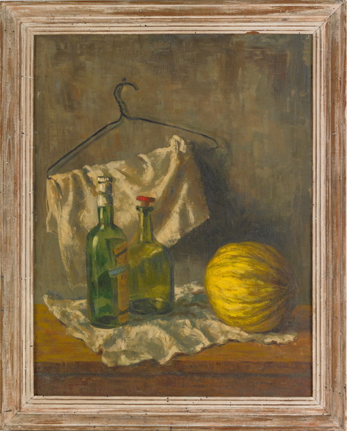 Two oil on canvas still lifes mid 176277