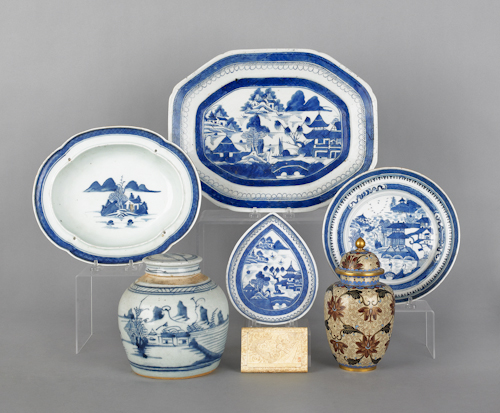 Five pieces of Chinese blue and white