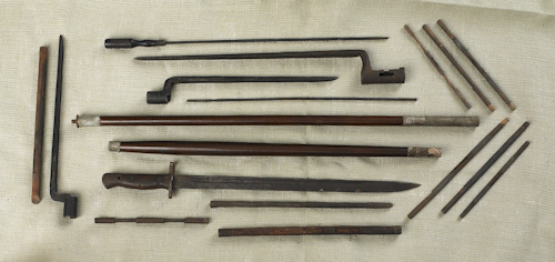 Three socket bayonets together with