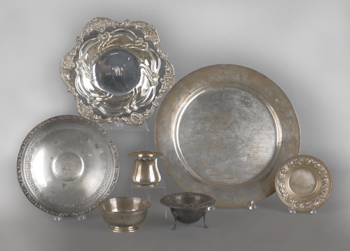 Collection of sterling silver tablewares