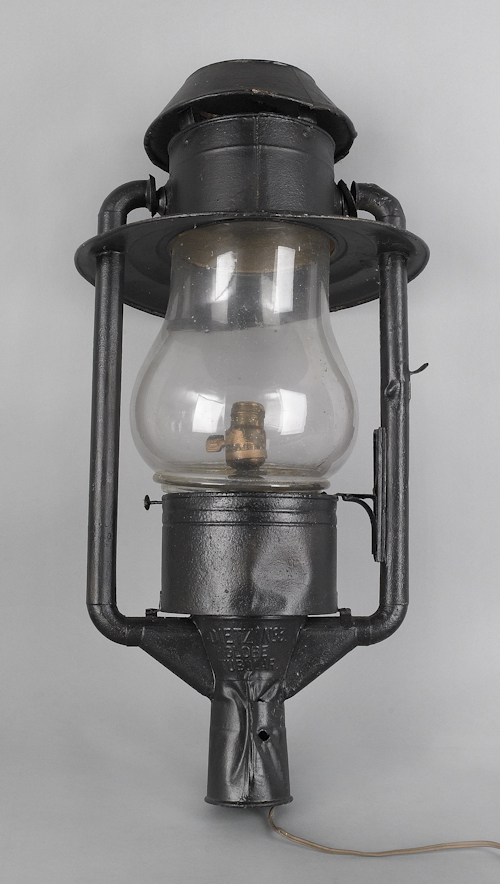 Tin Dietz no. 5 lantern 19th c. electrified